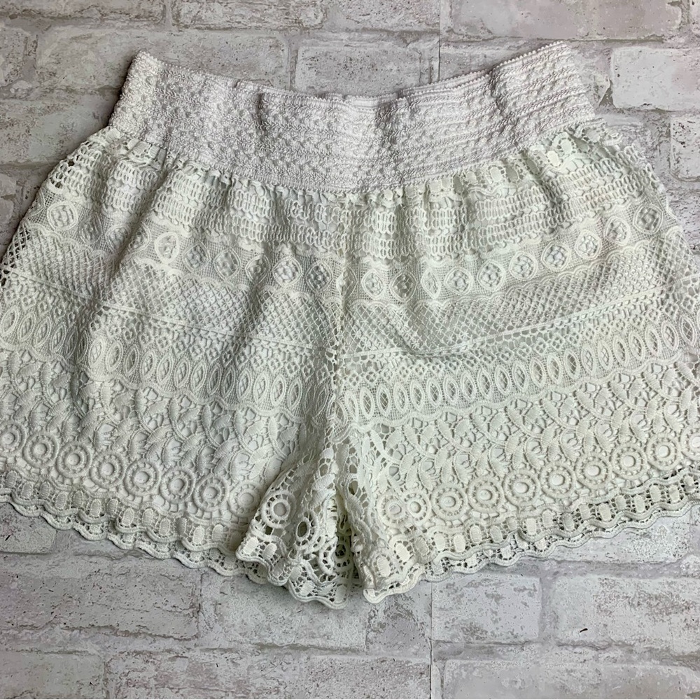 Lace Shorts Ivory New Mix EUC XL Lined Pull On